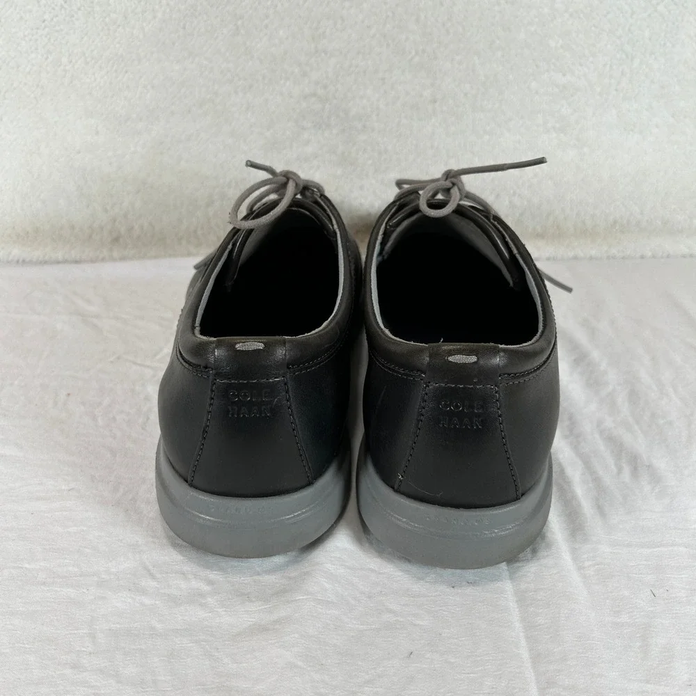 Cole Haan Grand.OS Mens 13M Black Leather Oxford Dress Shoes C28730 Grey Sole